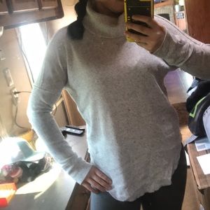 TNA loose fitting waffle knit turtleneck